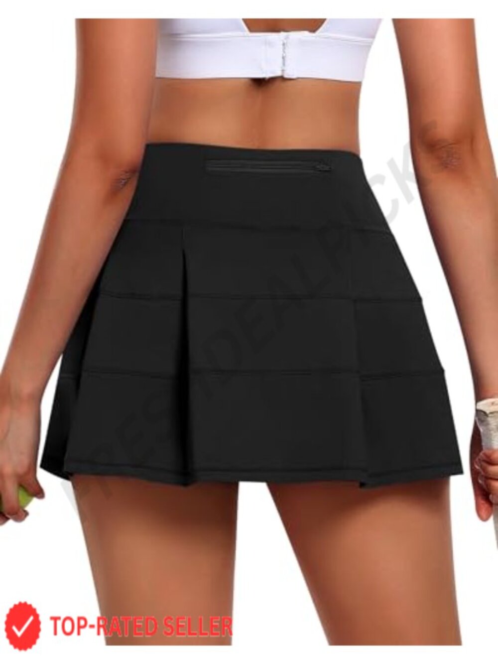 Pleated Tennis Skort with Shorts, High Waist Golf Skirt with Pockets
